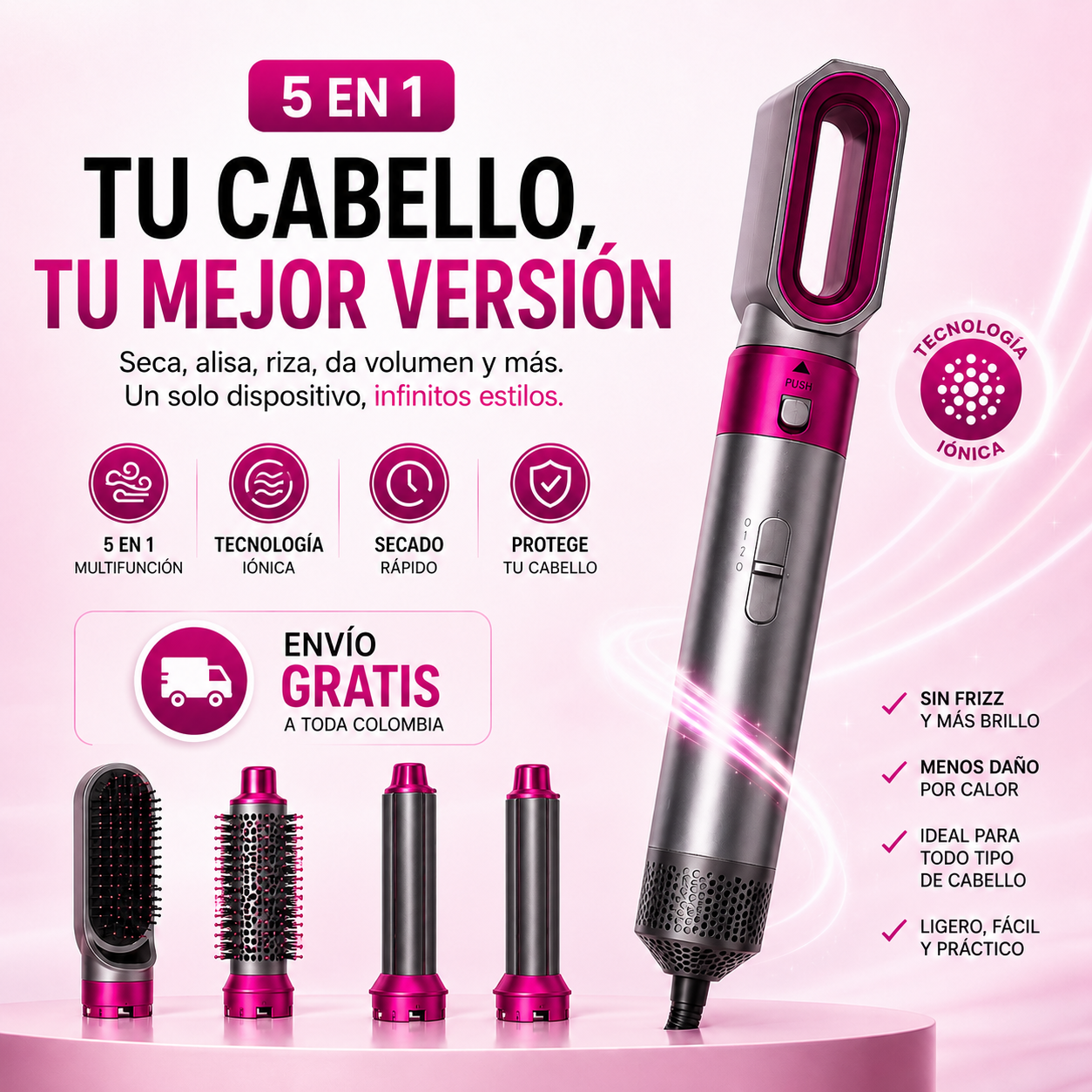 CEPILLO SECADOR STYLER PRO® ORIGINAL | 5 en 1