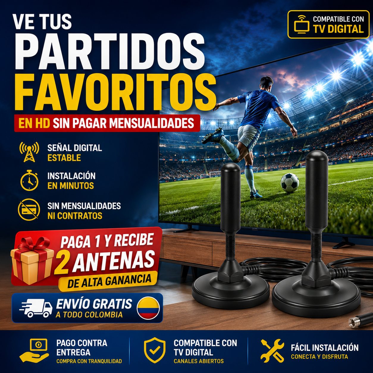 ANTENA SATELITAL SEÑAL 4K | PAGA 1 LLEVA 2