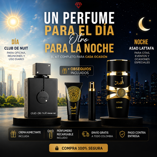 KIT DÍA Y NOCHE | CLUB DE NUIT + ASAD LATTAFA + OBSEQUIOS